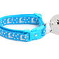 Silver Moons and Stars on Peacock Blue Cat Collar - Pets Perfect