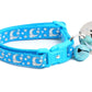 Silver Moons and Stars on Peacock Blue Cat Collar - Pets Perfect