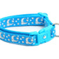 Silver Moons and Stars on Peacock Blue Cat Collar - Pets Perfect