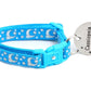 Silver Moons and Stars on Peacock Blue Cat Collar - Pets Perfect