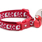 Silver Moons and Stars on Dark Red Cat Collar - Pets Perfect