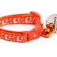 Silver Moons and Stars on Orange Cat Collar - Pets Perfect