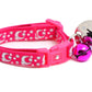 Silver Moons and Stars on Hot Pink Cat Collar - Pets Perfect