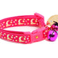 Gold Moons and Stars on Hot Pink Cat Collar - Pets Perfect