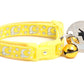 Silver Moons and Stars on Yellow Cat Collar - Pets Perfect
