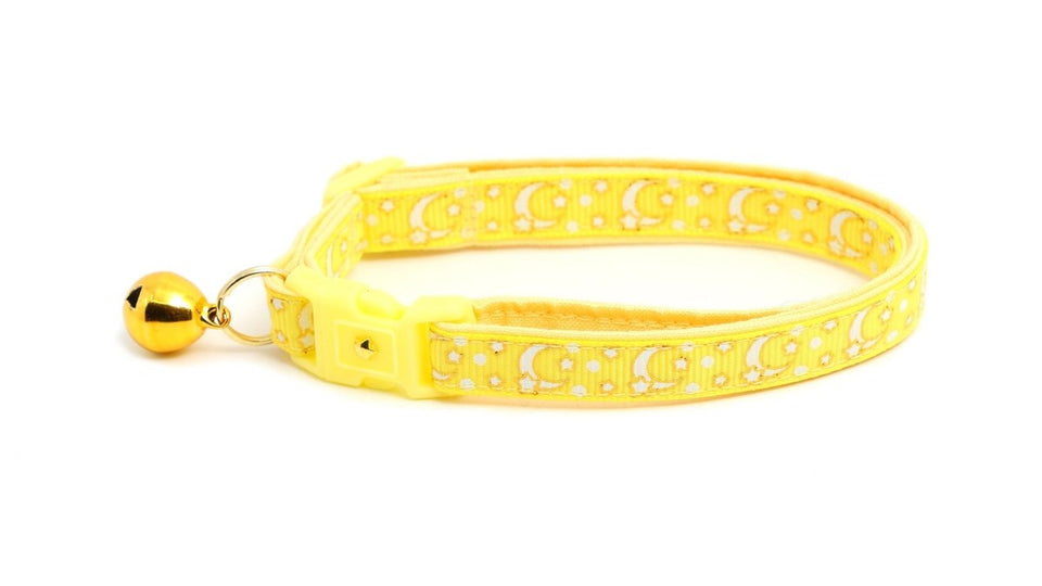 Gold Moons and Stars on Yellow Cat Collar, view 4