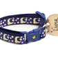 Gold Moons and Stars on Navy Blue Cat Collar - Pets Perfect