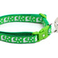 Silver Moons and Stars on Kelly Green Cat Collar - Pets Perfect