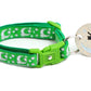 Silver Moons and Stars on Kelly Green Cat Collar - Pets Perfect
