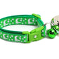 Silver Moons and Stars on Kelly Green Cat Collar - Pets Perfect