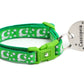 Silver Moons and Stars on Kelly Green Cat Collar - Pets Perfect