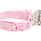 Silver Moons and Stars on Powder Pink Cat Collar - Pets Perfect