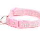 Silver Moons and Stars on Powder Pink Cat Collar