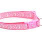 Silver Moons and Stars on Peony Pink Cat Collar - Pets Perfect