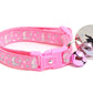 Silver Moons and Stars on Peony Pink Cat Collar - Pets Perfect