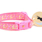 Gold Moons and Stars on Peony Pink Cat Collar - Pets Perfect