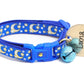 Gold Moons and Stars on Sapphire Blue Cat Collar - Pets Perfect