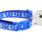 Silver Moons and Stars on Sapphire Blue Cat Collar - Pets Perfect