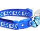 Silver Moons and Stars on Sapphire Blue Cat Collar - Pets Perfect