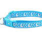 Silver Moons and Stars on Peacock Blue Cat Collar - Pets Perfect