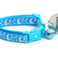 Silver Moons and Stars on Peacock Blue Cat Collar - Pets Perfect