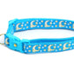 Gold Moons and Stars on Peacock Blue Cat Collar - Pets Perfect