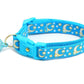 Gold Moons and Stars on Peacock Blue Cat Collar, view 3