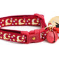 Gold Moons and Stars on Dark Red Cat Collar - Pets Perfect