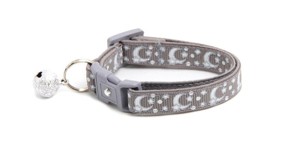 Silver Moons and Stars on Silver Cat Collar, view 5