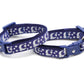Pugs2Persians Glow - in - the - Dark Cat Collar - Silver Moons & Stars on Navy Blue with Breakaway Safety Buckle - Pets Perfect