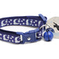 Pugs2Persians Glow - in - the - Dark Cat Collar - Silver Moons & Stars on Navy Blue with Breakaway Safety Buckle - Pets Perfect