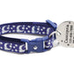 Pugs2Persians Glow - in - the - Dark Cat Collar - Silver Moons & Stars on Navy Blue with Breakaway Safety Buckle - Pets Perfect