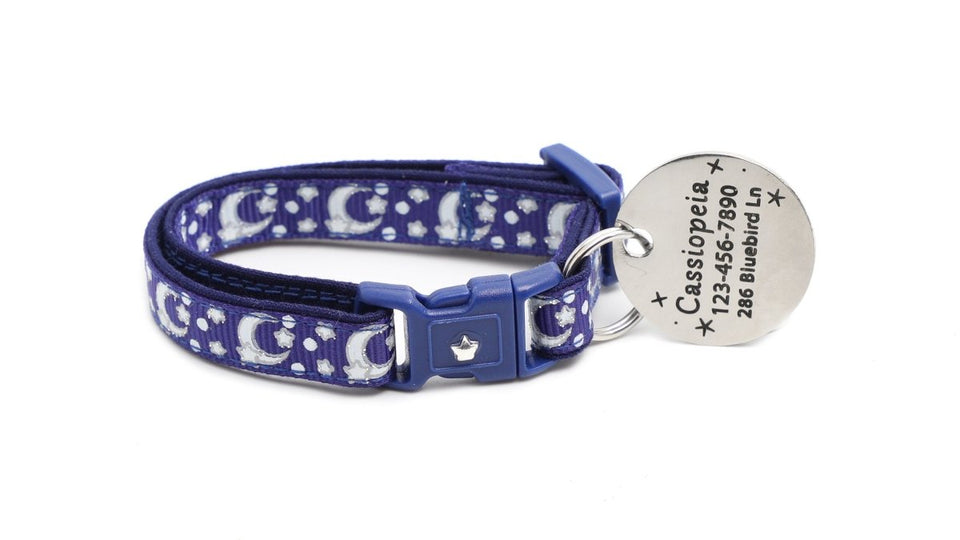 Pugs2Persians Glow-in-the-Dark Cat Collar, Large (10 lbs & up)/Custom Charm & Bell, view 5