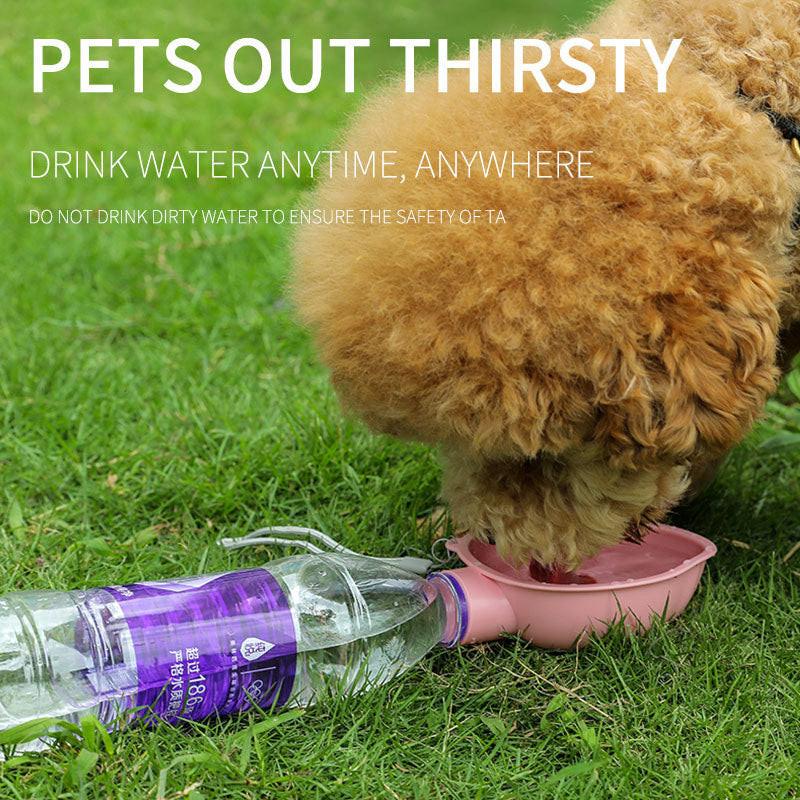 HOOPET Pet Dog Water Bottle Feeder Bowl Portable Water, Blue, view 2
