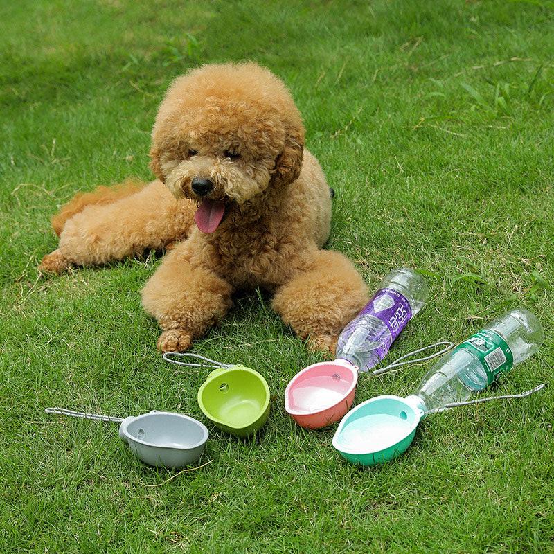 HOOPET Pet Dog Water Bottle Feeder Bowl Portable Water, Grey, view 3