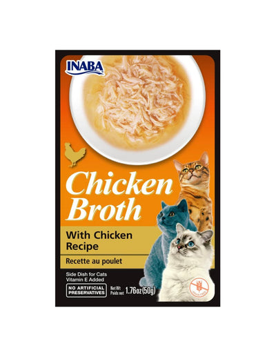 Inaba Chicken Broth Side Dish for Cats, Single-Protein Chicken, 8 ct