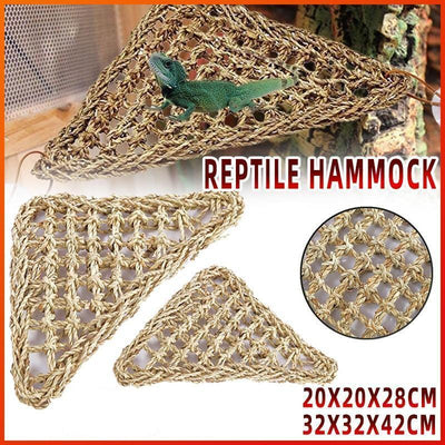 Natural Straw Reptile Hammock - Lizard Bed for Basking and Relaxation, 20*20*28CM