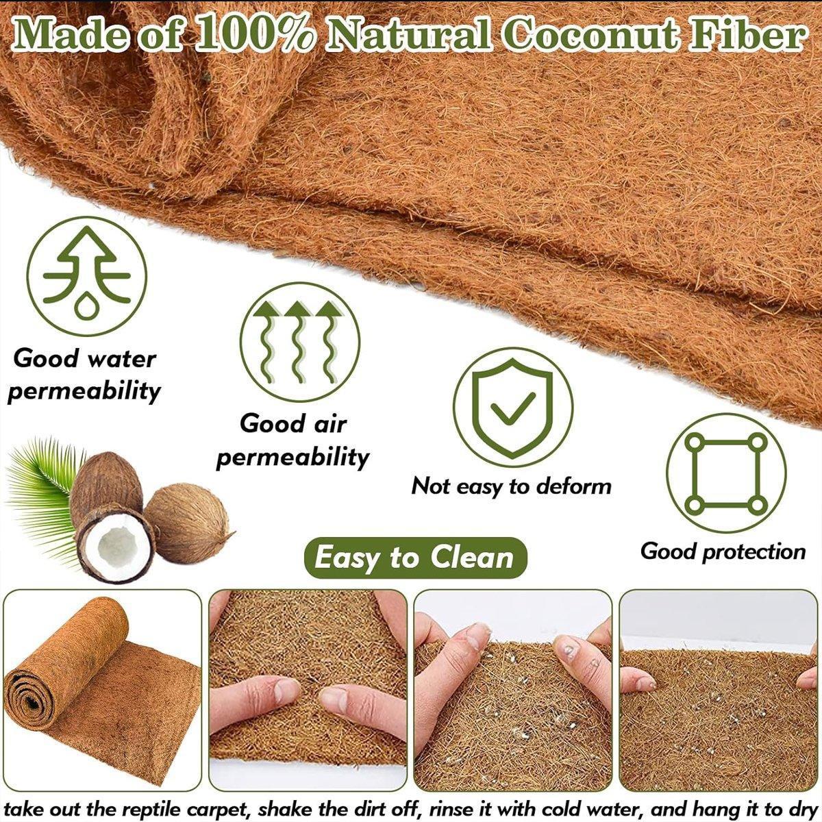 Reptile Terrarium Liner Coconut Fiber Mat Tortoise Carpet Pet Hamster Bedding - Pets Perfect