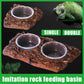 Resin Landscaping Reptiles Bowl Feeder Feeding Water Terrarium Bowls Geckos Dish.