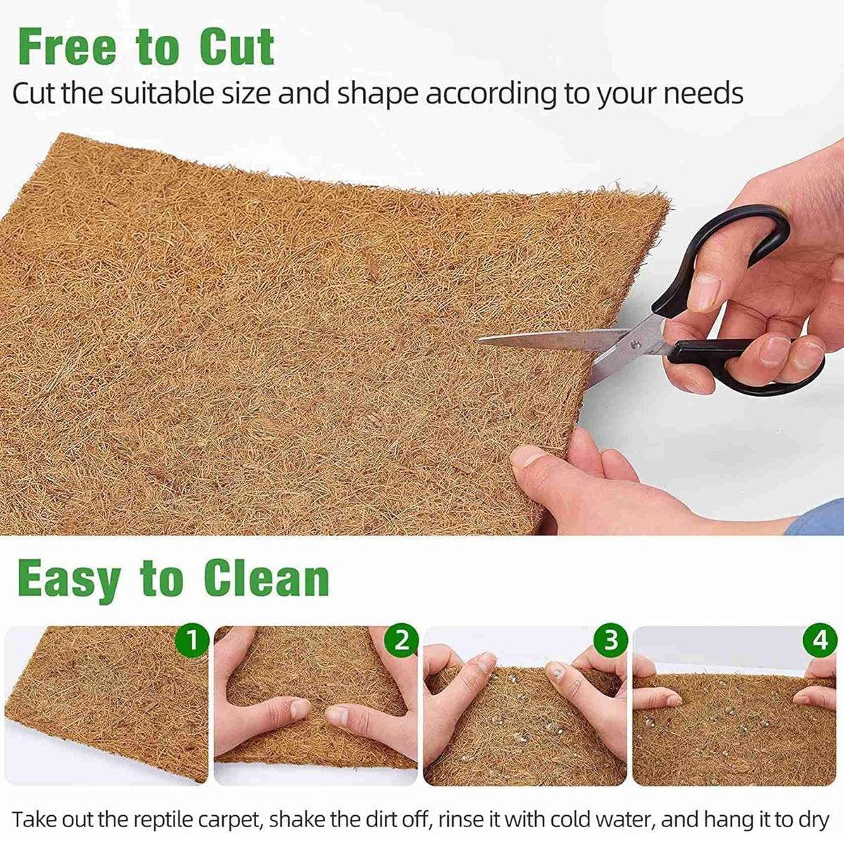 Reptile Terrarium Liner Coconut Fiber Mat Tortoise Carpet Pet Hamster Bedding - Pets Perfect
