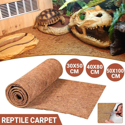 Reptile Terrarium Liner, Coconut Fiber Mat for Tortoises, Reptiles, 50x30cm