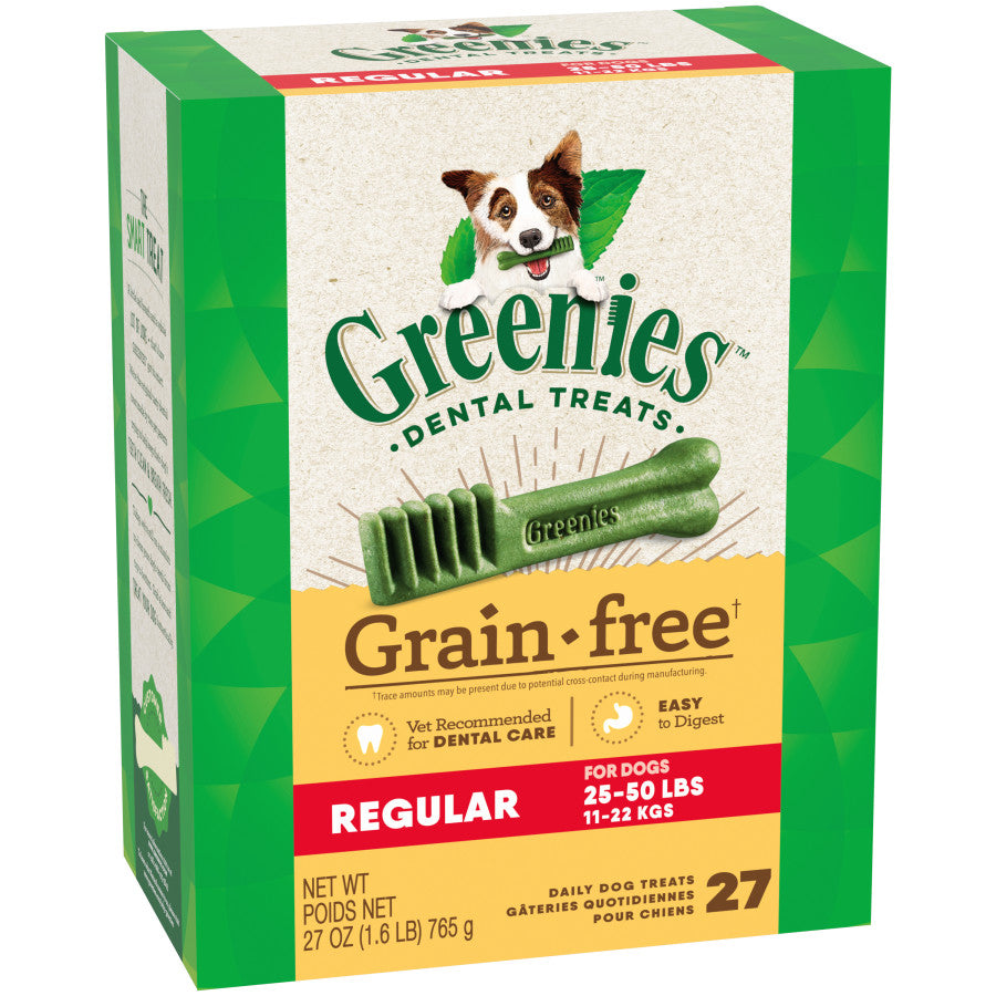 Greenies Grain-Free Dog Dental Dog Treats Regular Original 27 oz, 27 ct