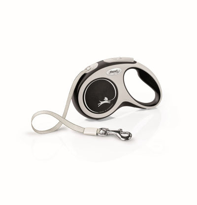 Flexi Comfort Retractable Tape Dog Leash Grey 16 ft, Small
