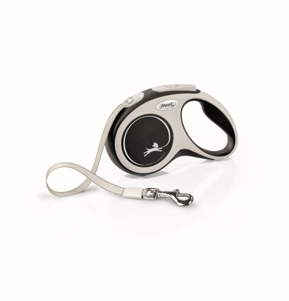 Flexi Comfort Retractable Tape Dog Leash Grey 16 ft, Small