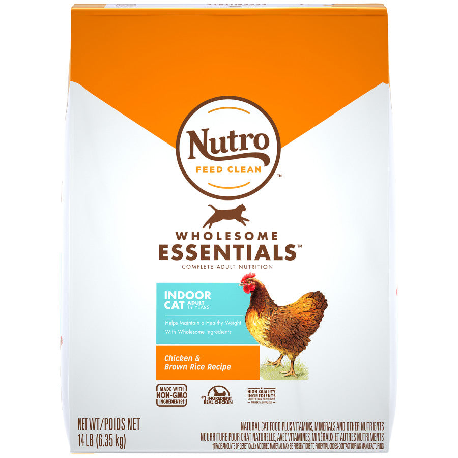 Nutro Products Wholesome Essentials Healthy Weight Indoor Adult Dry Cat Food Chicken & Brown Rice 14 lb