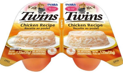 Inaba Twins Cat Food Topper - Shredded Chicken in Gelée, 1.23 oz, 2 ct