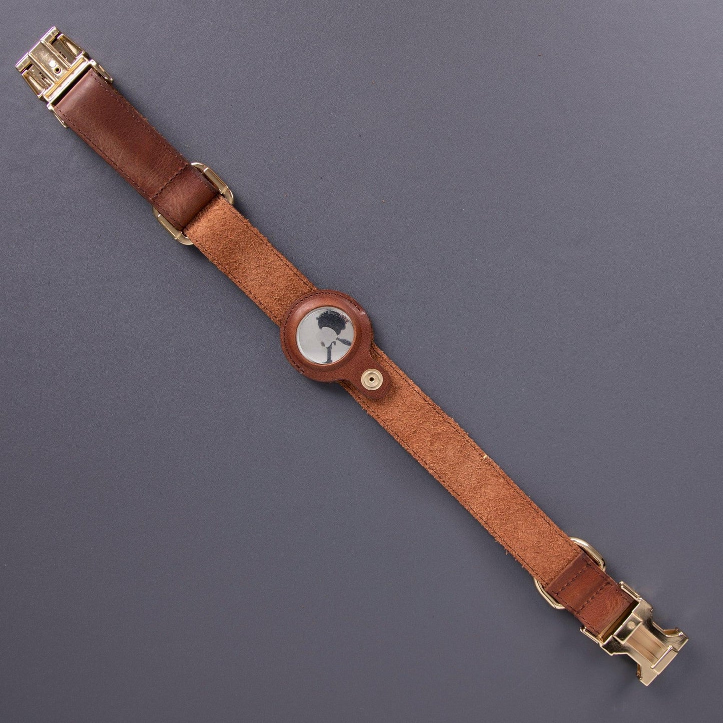 Charlotte Handcrafted Calfskin Leather Dog Collar - Compatible with AirTag