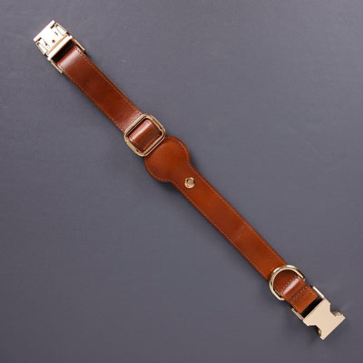 Charlotte Handcrafted Calfskin Leather Dog Collar, Tan