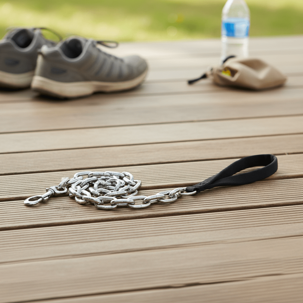 Coastal Giant Chain Traffic Dog Leash with Nylon Handle Black, 1ea/1 In X 30 in - Pets Perfect