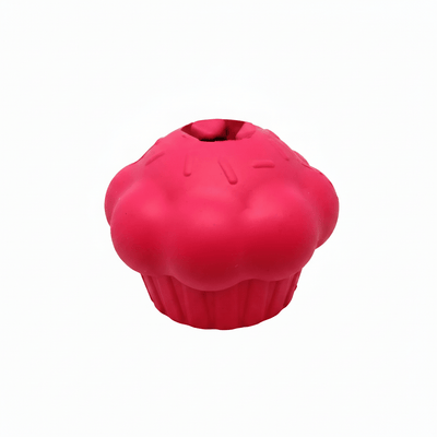Cupcake Durable Rubber Chew Dog Toy & Treat Dispenser, Pink/MEDIUM